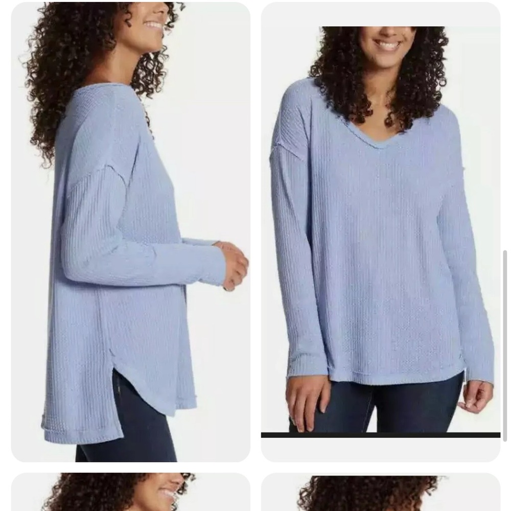 Vintage America Women's Thermal Knit Oversized Long Sleeve Shirt Variety